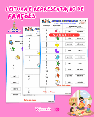 Leitura e Representação Geométrica de Frações - Recorte e Cole
