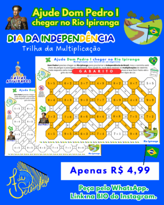 Trilha da Multiplicação - Ajude Dom Pedro I - Dia da Independência