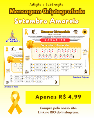 Mensagem Criptografada de Adição e Subtração do Setembro Amarelo