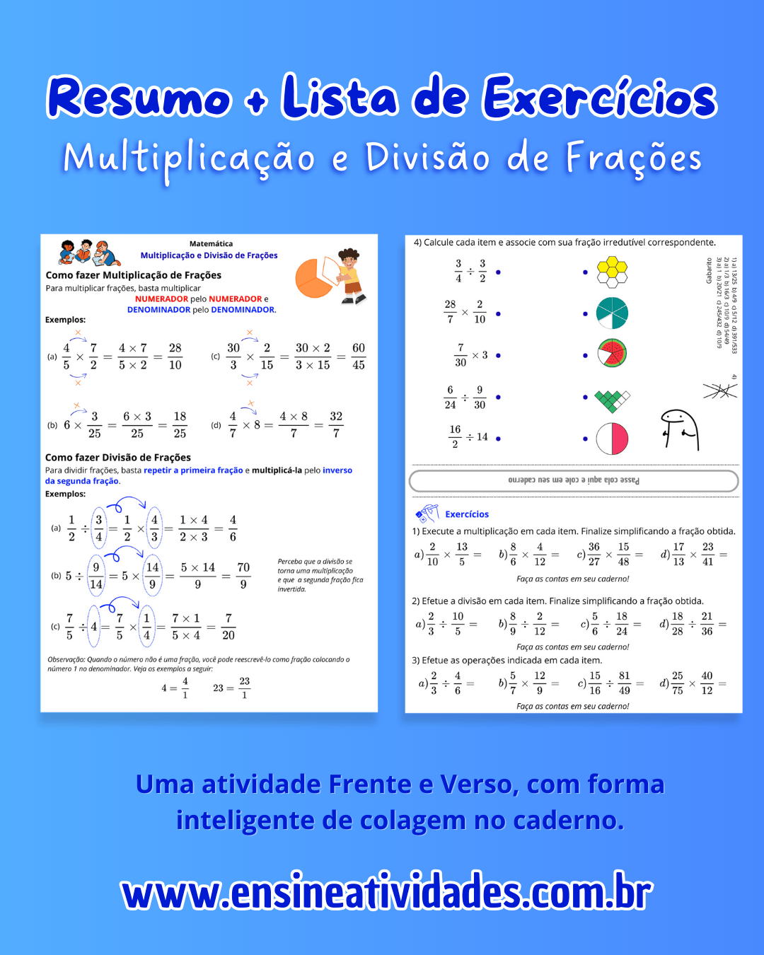Resumo e Lista de Exercícios de Multiplicação e Divisão de Frações - Imagem 3
