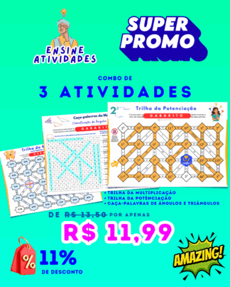 Combo de 3 atividades: Trilhas e Caça-palavras