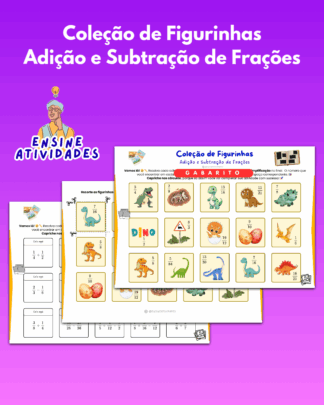 Coleção de Figurinhas dos Dinossauros - Adição e Subtração de Frações