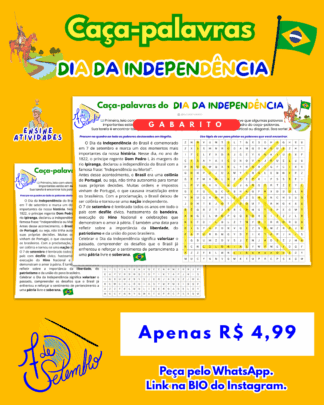 Caça-palavras do Dia da Independência