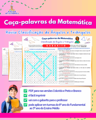 Caça-palavras de Ângulos e Triângulos