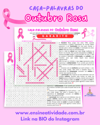 Caça-palavras do Outubro Rosa