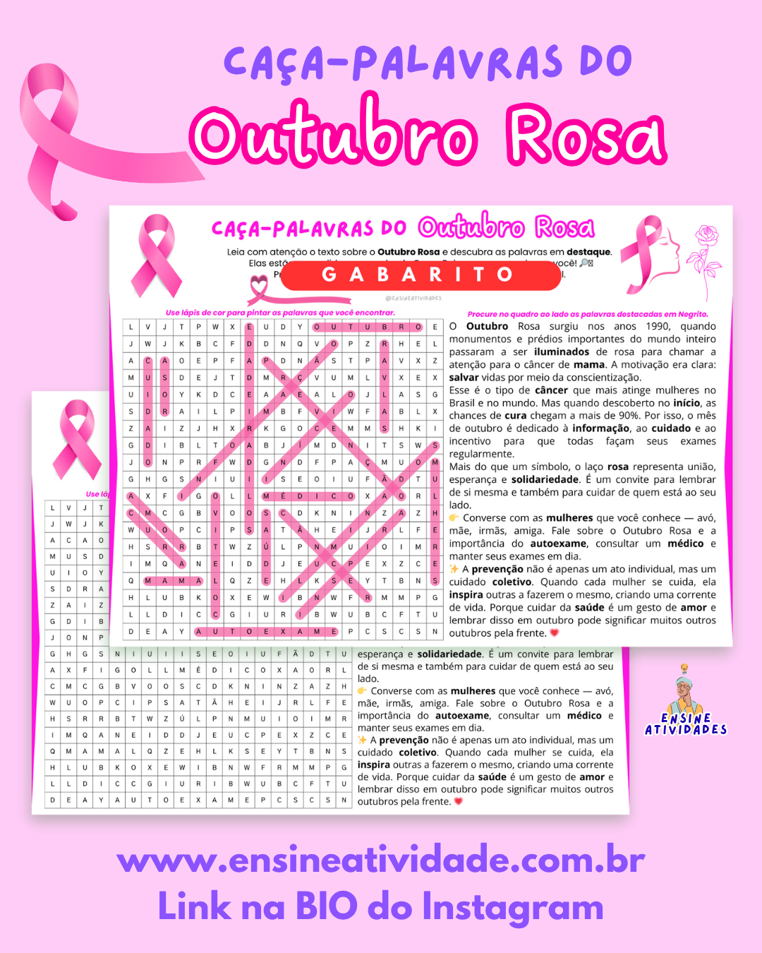 Caça-palavras do Outubro Rosa
