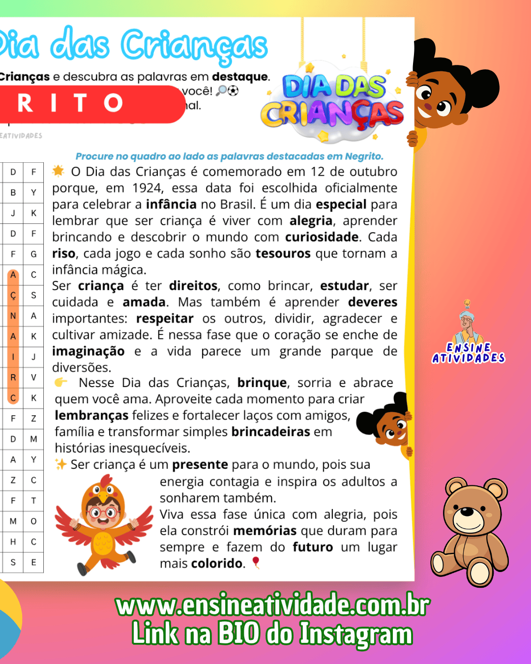 Caça-palavras do Dia das Crianças - Imagem 2