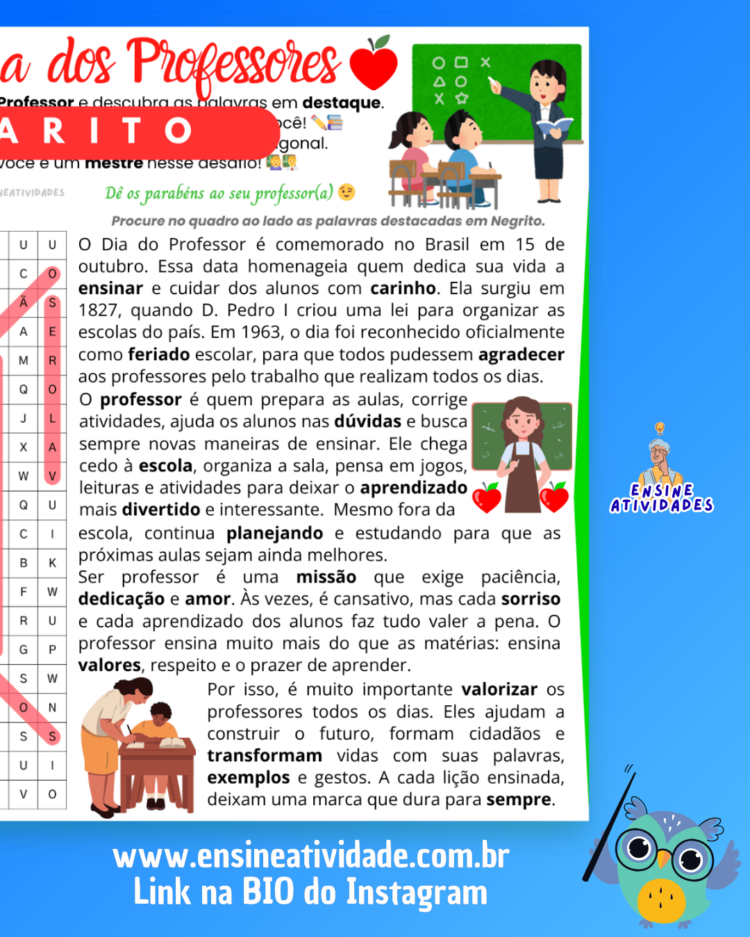 Caça-palavras do Dia dos Professores - Imagem 2