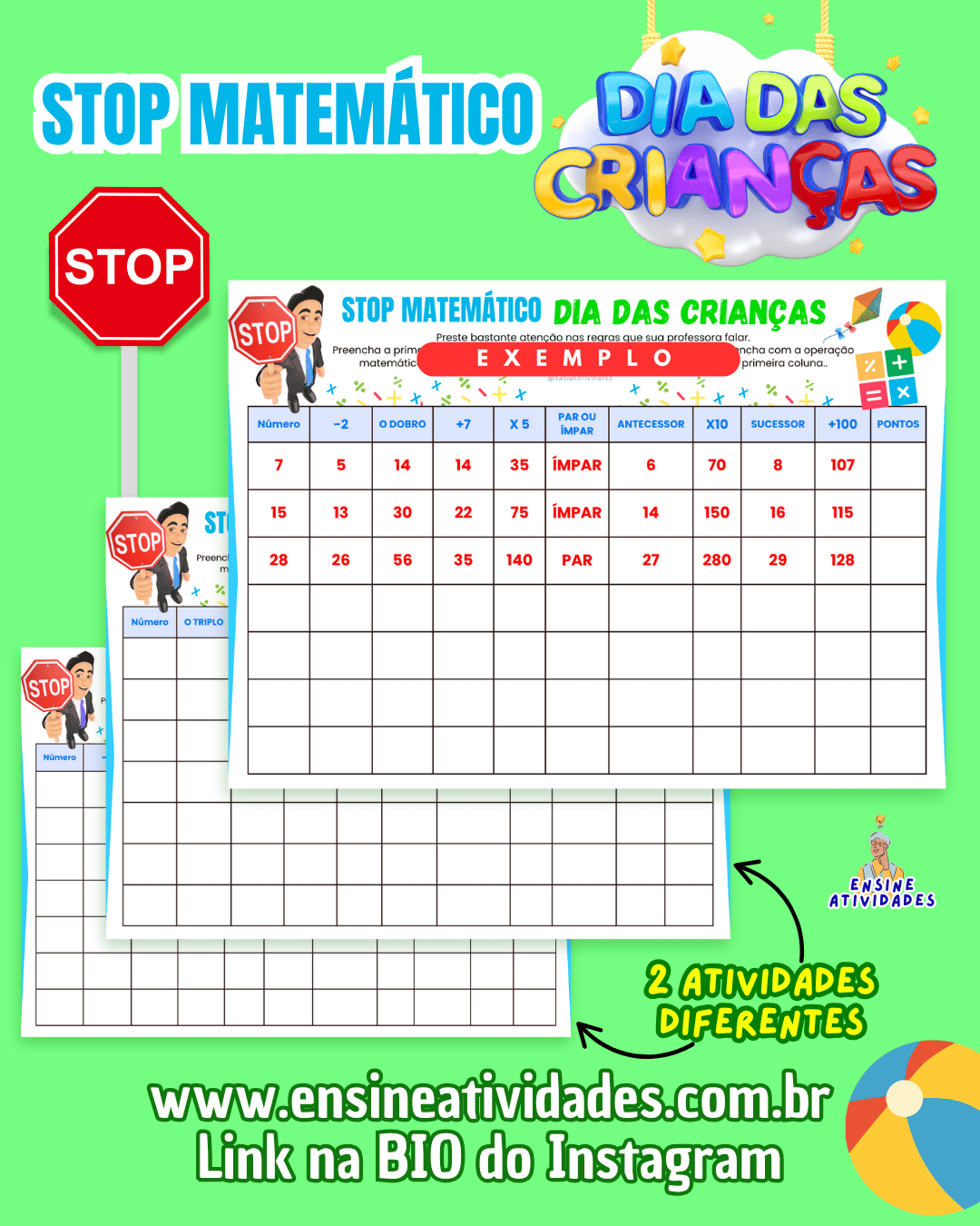 STOP Matemático do Dia das Crianças