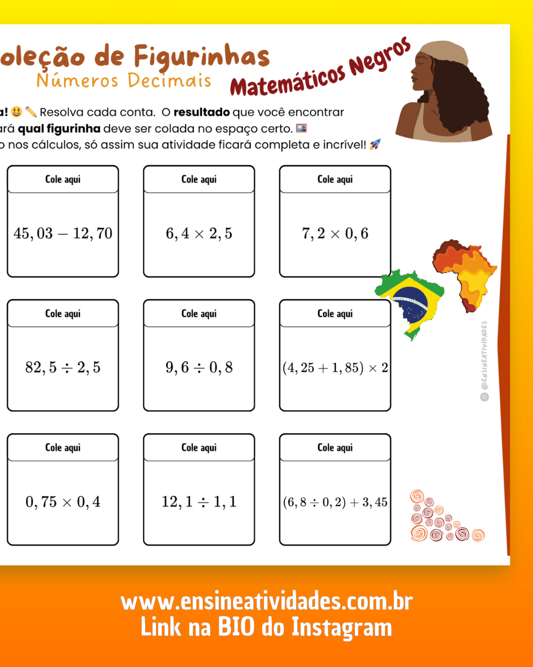 Coleção de Figurinhas de Números Decimais da Consciência Negra - Imagem 3