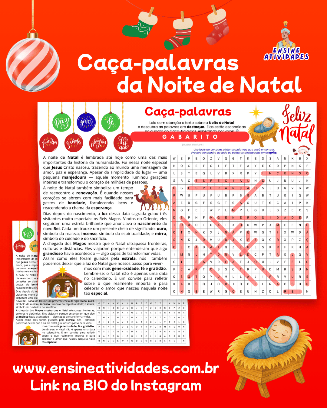 Caça-palavras da Noite de Natal